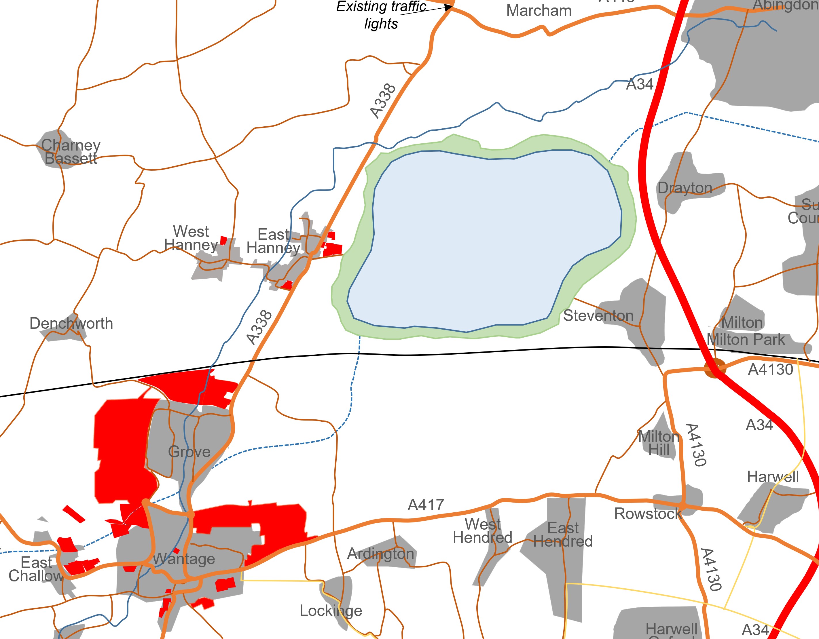 Map of where the reservoir will be